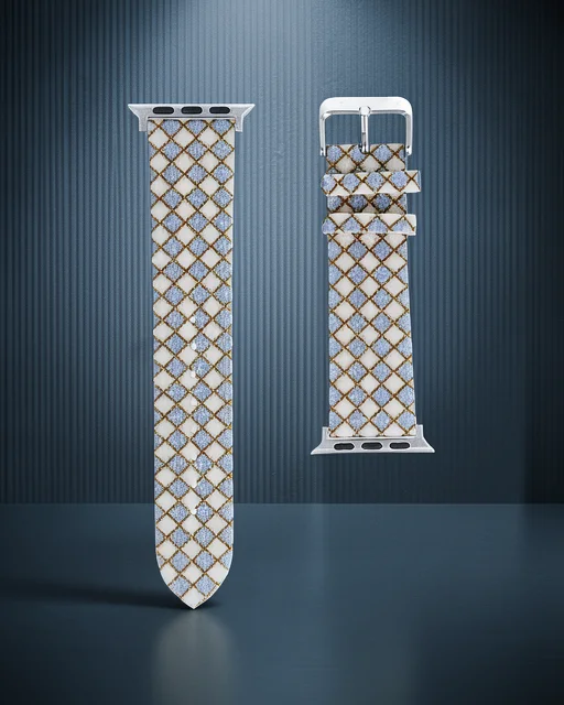 Apple Watch 42mm Karo Motif Kordon - Lila