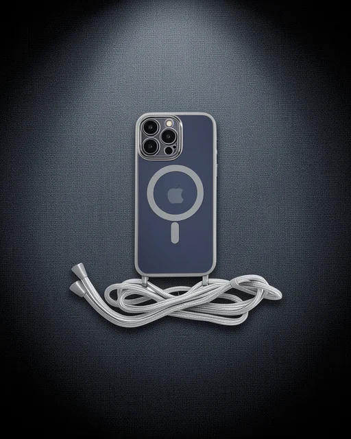 Apple İphone 13 Pro Max Kılıf Divo Lazer Askılı Magsafe Kapak - Gümüş