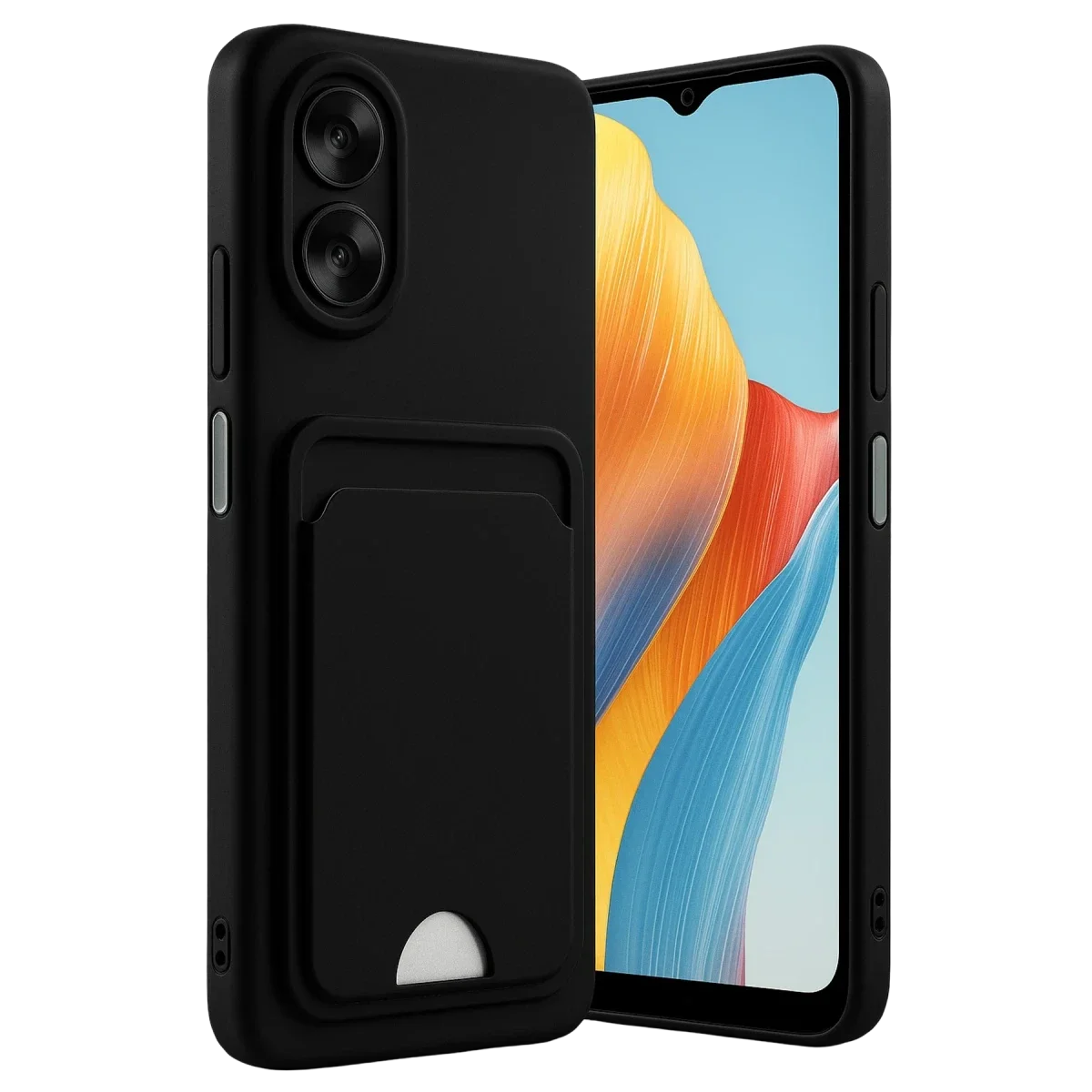 Oppo A38 Kılıf Kelvin Kartvizitli Silikon - Siyah