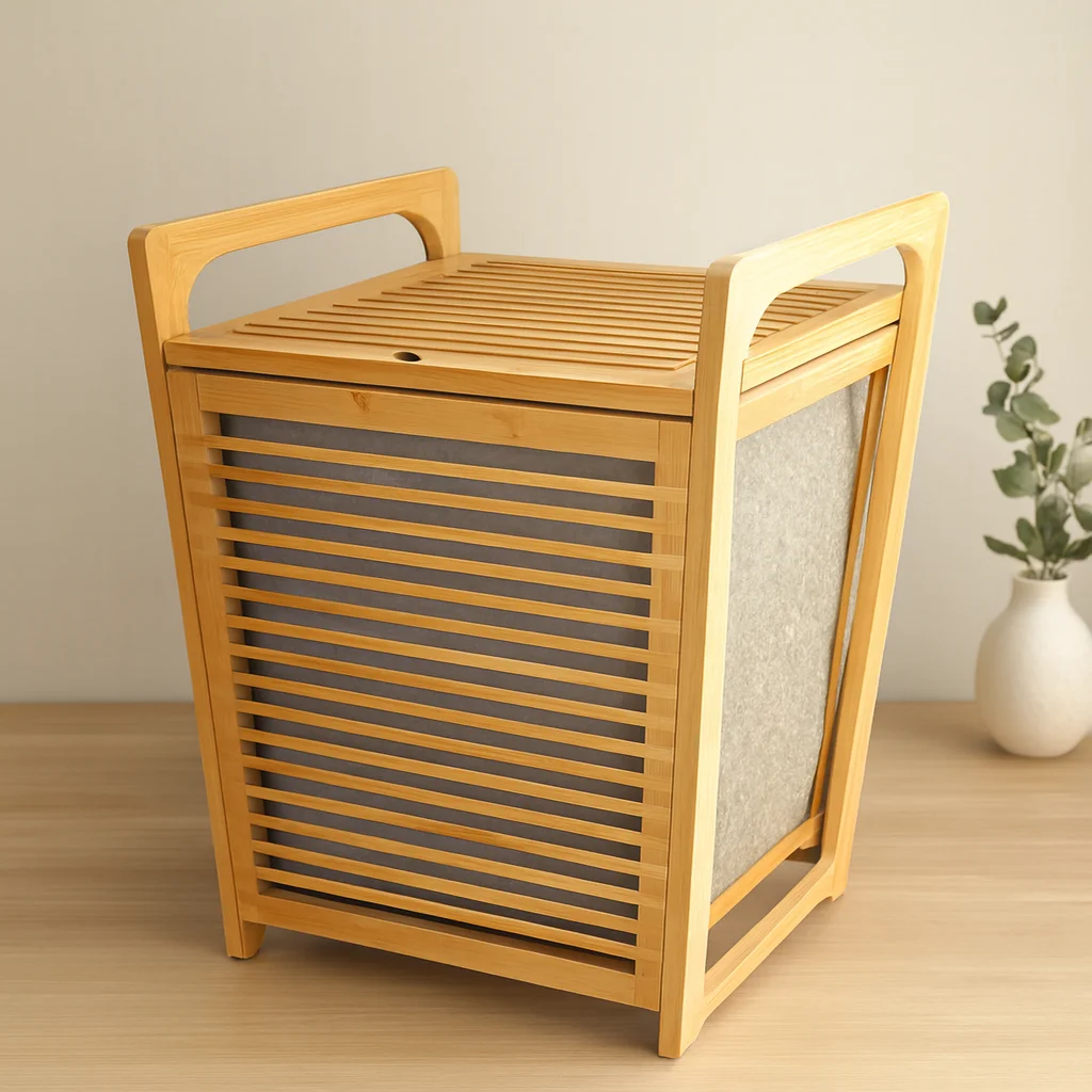 Bambu Kirli Çamaşır Sepeti 40x35x60 cm