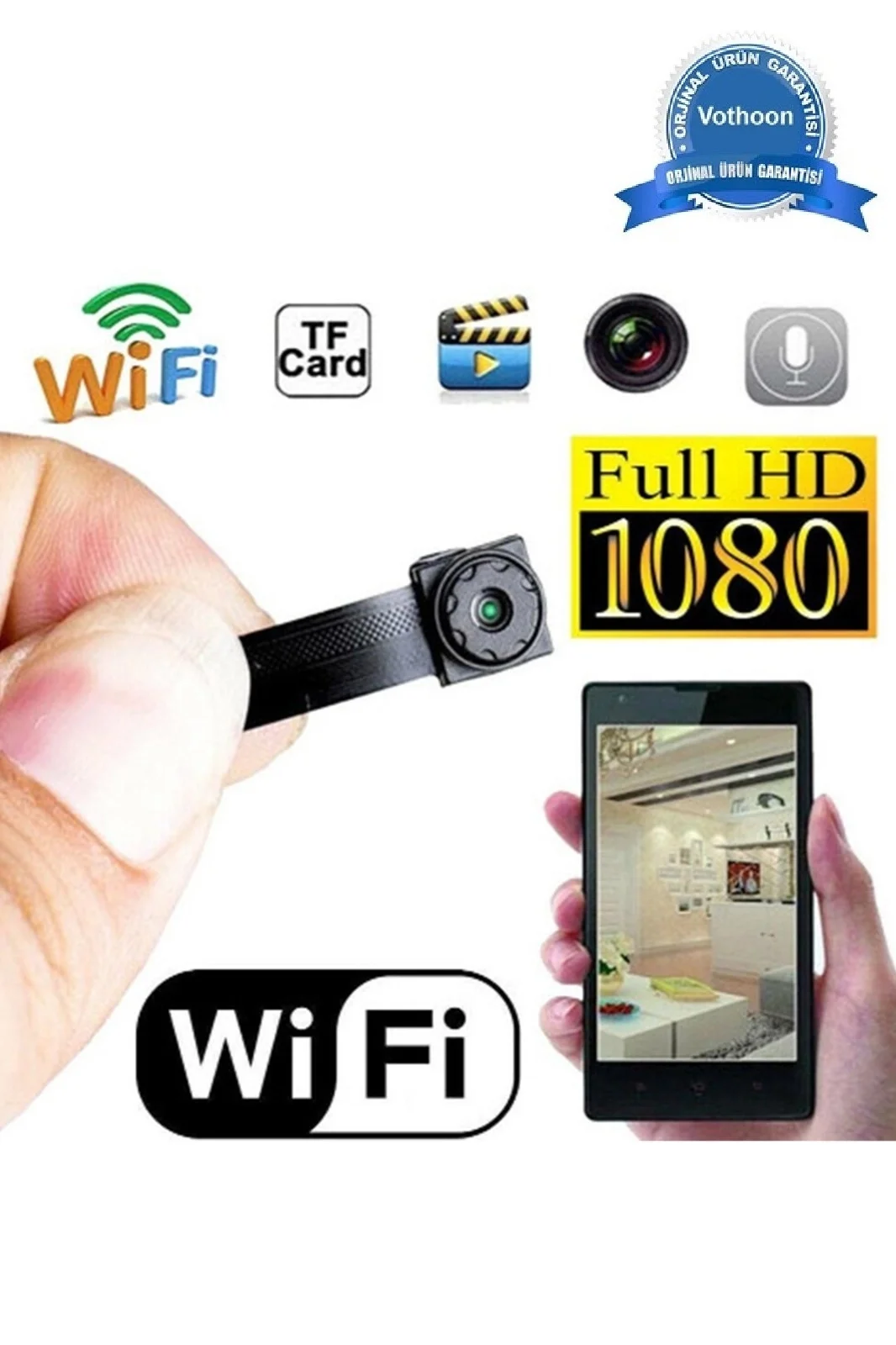 1080P Ip Modül Full Hd Wifi Kamera Güvenlik Bakıcı Kamerası