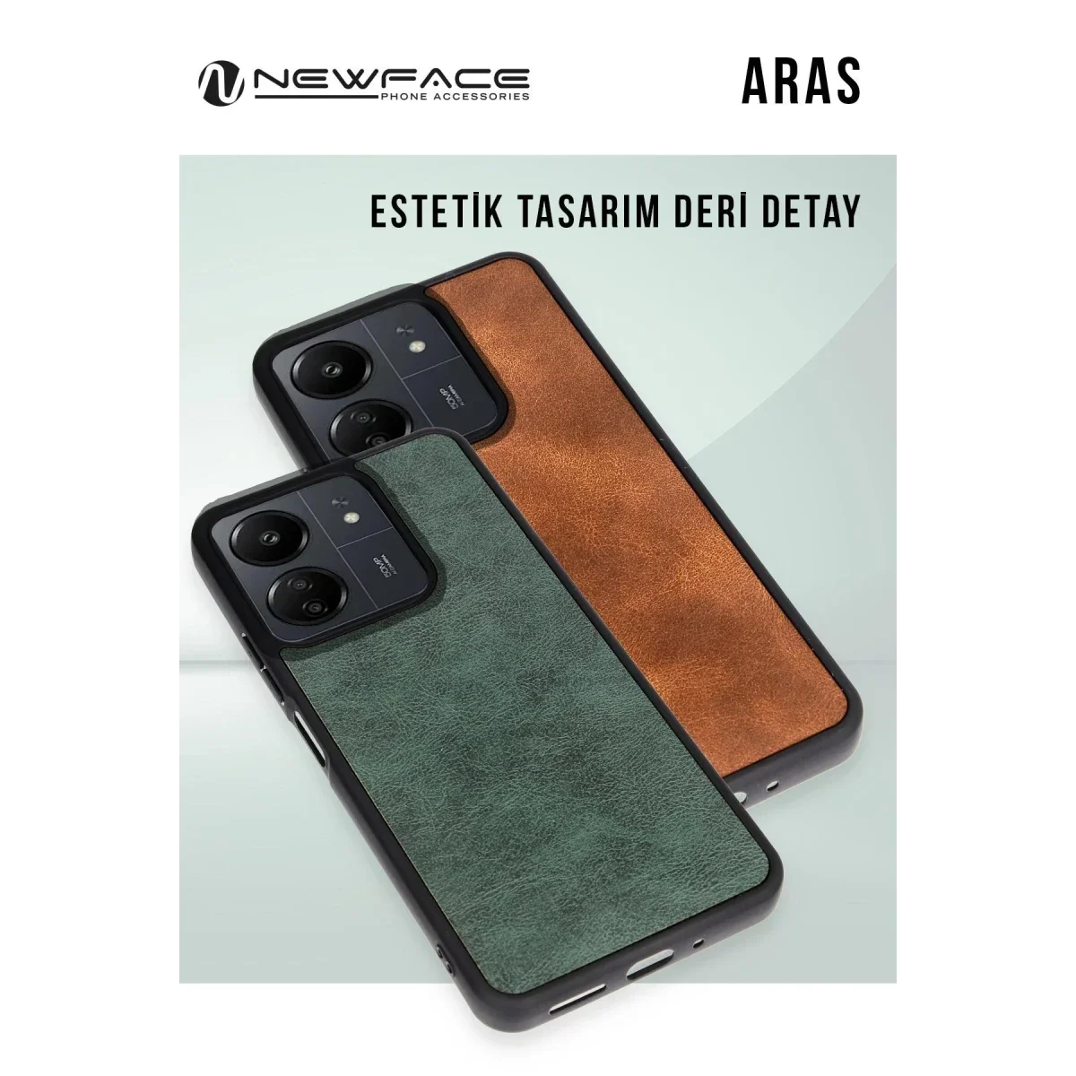 Apple iPhone 14 Kılıf Aras Deri Kapak - Koyu Yeşil görsel 3