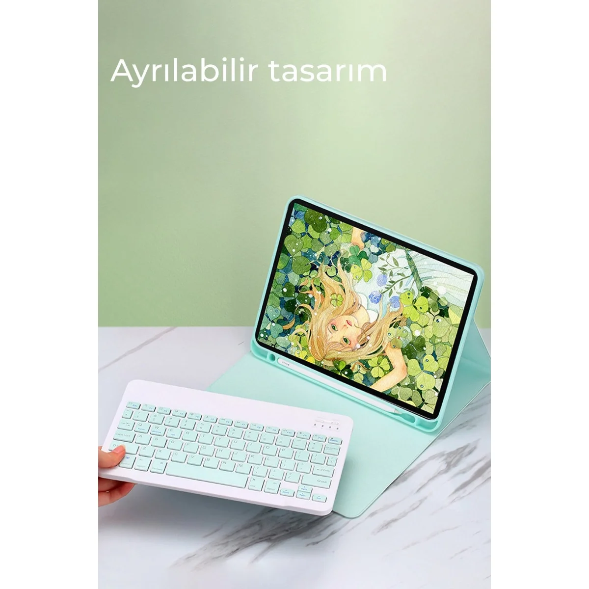 Apple İpad 5 Air 9.7 Kılıf Kc01 Smart Klavyeli Tablet Kılıfı - Siyah görsel 2