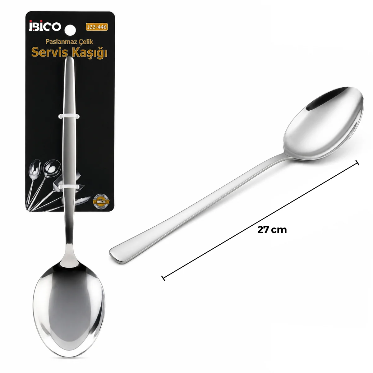 Krom Metal Servis Kaşığı 27 cm