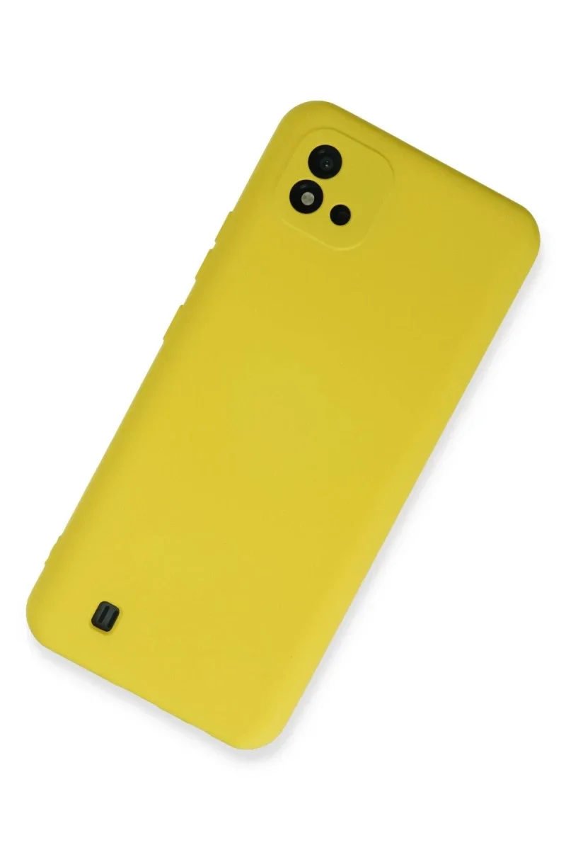 Realme C11 2021 Kılıf Nano içi Kadife Silikon - Sarı görsel 2