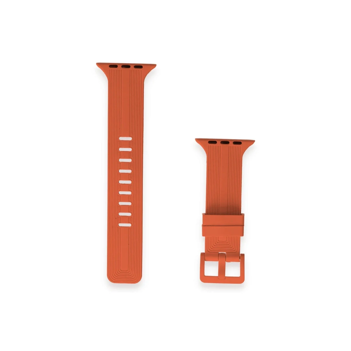 Apple Watch 42mm Kr408 Çizgili Silikon Kordon - Turuncu görsel 2