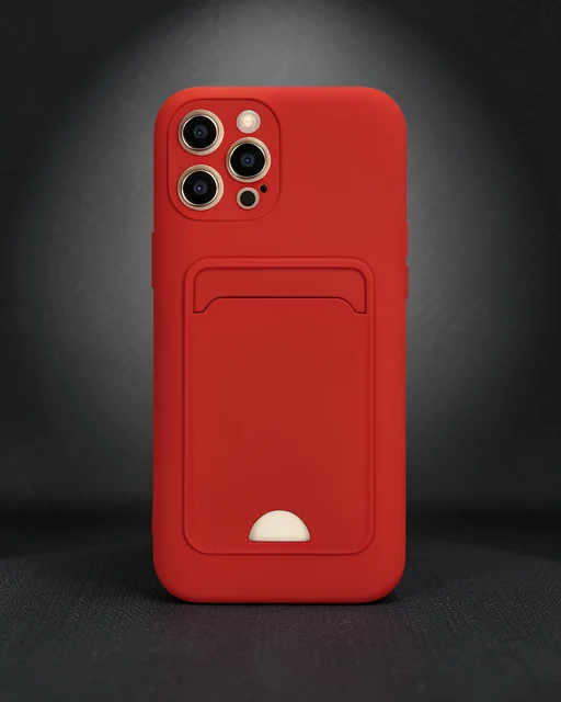 Apple İphone 12 Pro Max Kılıf Kelvin Kartvizitli Silikon - Kırmızı