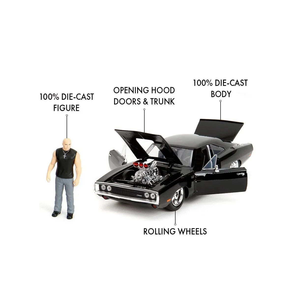 253205006 Fast Furious 1970 Dodge Charger 1:24 görsel 3