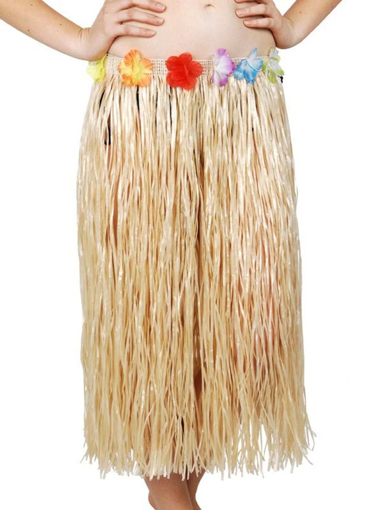 Hawaii Tarzı Hula Eteği – 60 cm Hasır Naturel Etek görsel 3