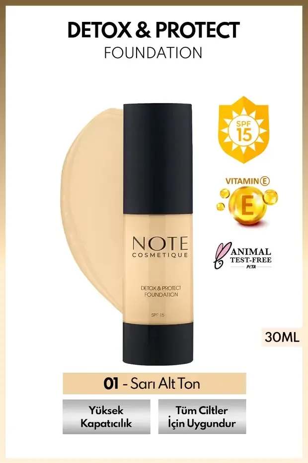 Detox Protect Canlandırıcı Fondöten - 01 Beige