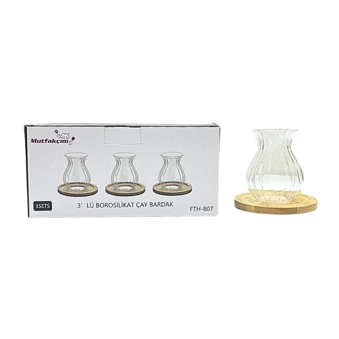 Bambu Tabaklı Çay Bardağı görsel 2