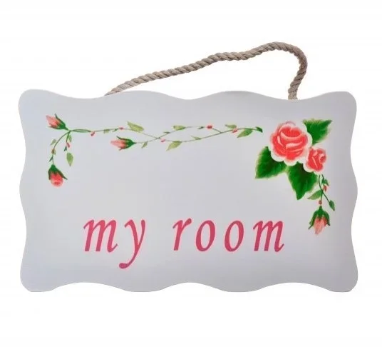 Decotown My Room Benim Odam Dekoratif Çiçek Desenli Kapı Askısı görsel 4