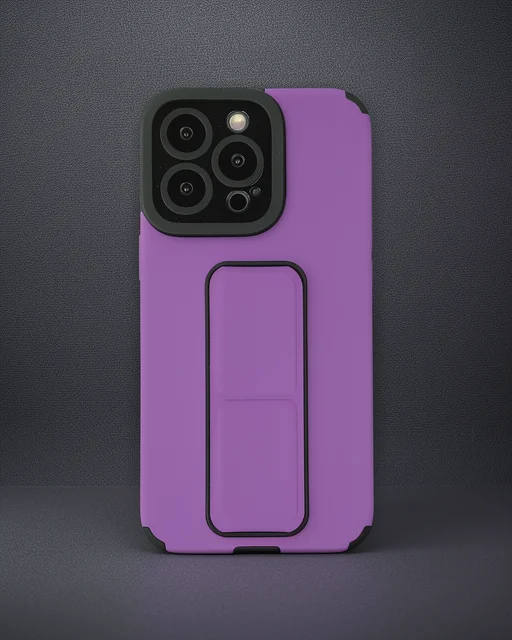 Apple İphone 13 Pro Kılıf Mega Standlı Silikon - Mor
