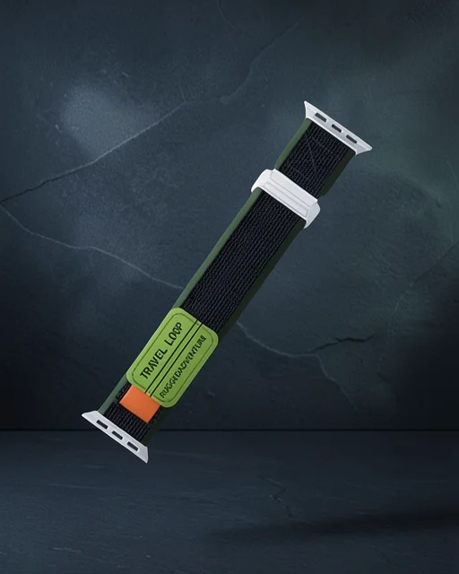 Apple Watch 38mm Alice Kumaş Kordon (saat Değildir) - Yeşil-gri