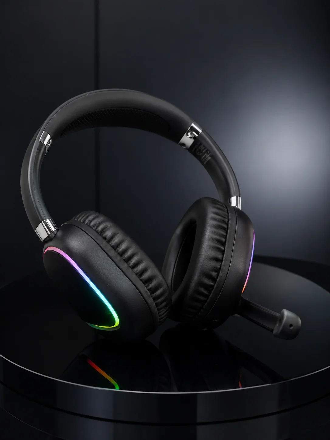Bluetooth 5.0 RGB Işıklı Mikrofonlu Kablosuz Kulak Üstü Kulaklık görsel 4