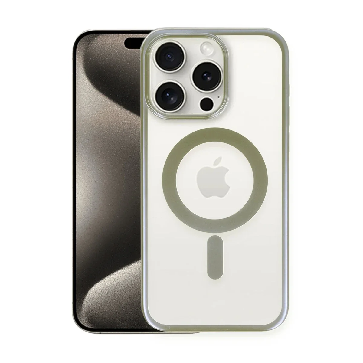 Apple iPhone 15 Pro Kılıf Erozi Magsafe Kapak - Gri