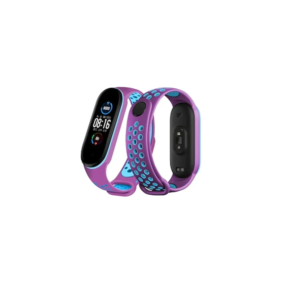 Xiaomi Mi Band 6 Spor Delikli Kordon - Mor-Mavi