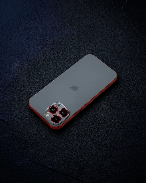 Apple İphone 12 Pro Metal Kamera Lens Koruma Cam - Kırmızı