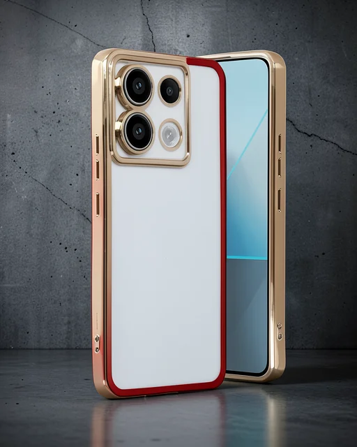 Xiaomi Poco X6 Kılıf Razer Lensli Silikon - Gold