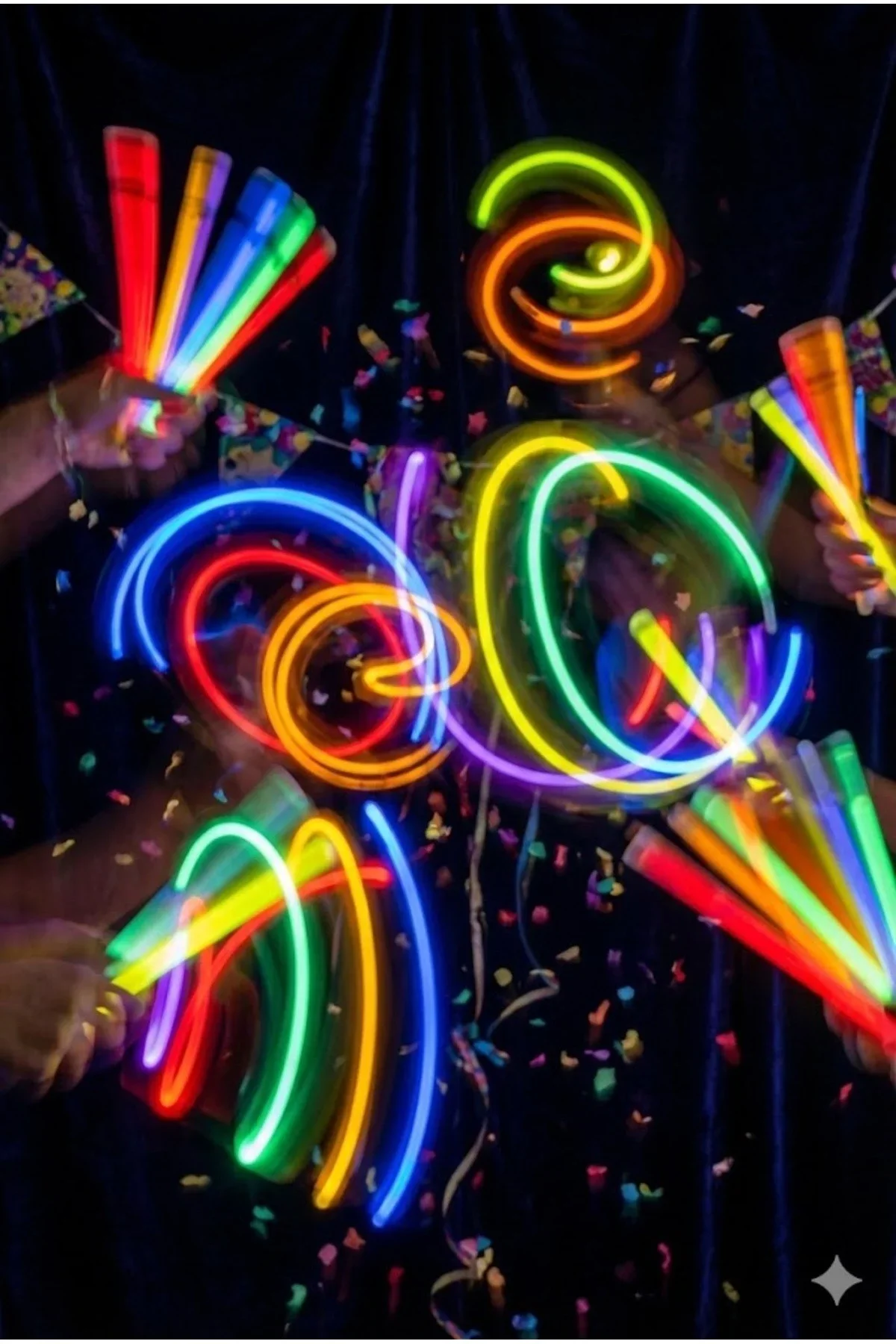 100 Adet Fosforlu Glow Stick Parti Seti | Bileklik, Kolye ve Eğlenceli Işık Çubukları görsel 2