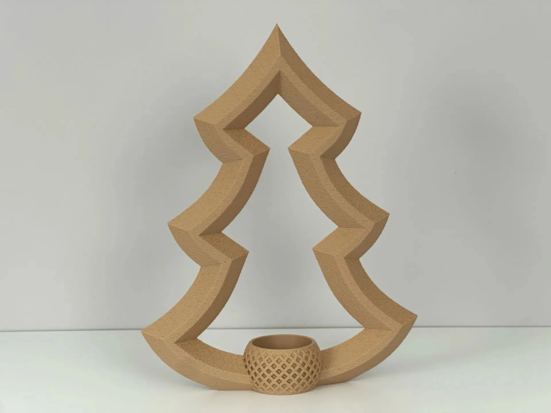 3D Baskı Yılbaşı Ağacı Tealight Mumluk 18 cm Dekoratif Çam Ağacı Şamdan Yeni Yıl Masa Süsü görsel 2