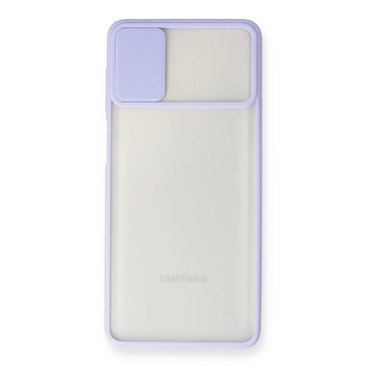 Samsung Galaxy M51 Kılıf Palm Buzlu Kamera Sürgülü Silikon - Lila görsel 2