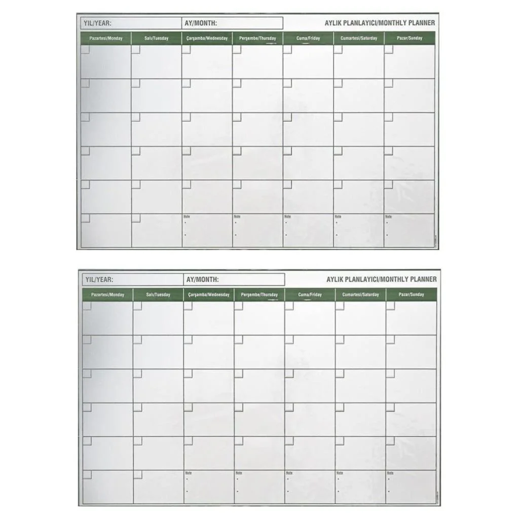 Manyetik Yapışkanlı Bir Aylık Program Planlayıcı Takvim 85x56 cm (adet fiyatıdır) görsel 3