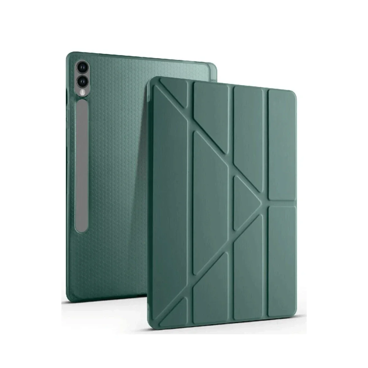 Samsung Galaxy X510 Tab S9 FE 11 Kılıf Kalemlikli Mars Tablet Kılıfı - Koyu Yeşil