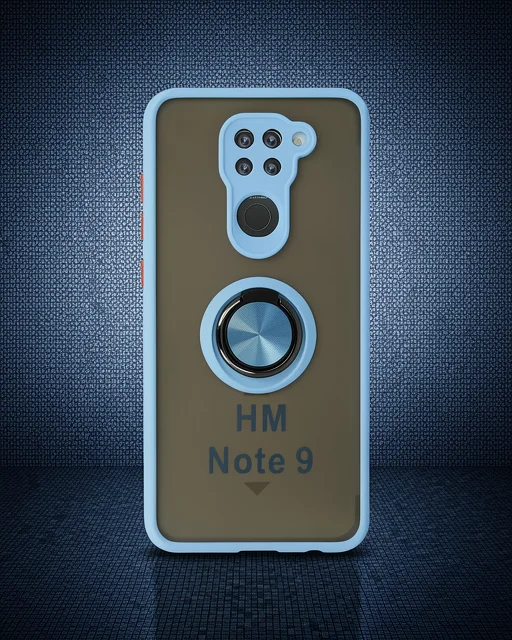 Xiaomi Redmi Note 9 Kılıf Montreal Yüzüklü Silikon Kapak - Buz Mavi