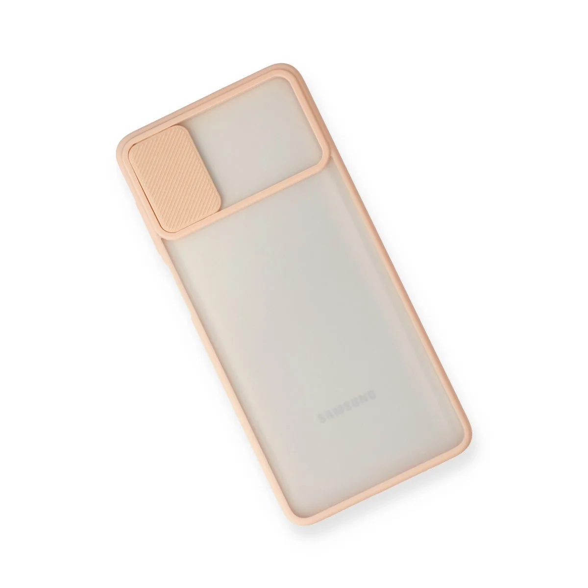 Samsung Galaxy M51 Kılıf Palm Buzlu Kamera Sürgülü Silikon - Pembe görsel 3