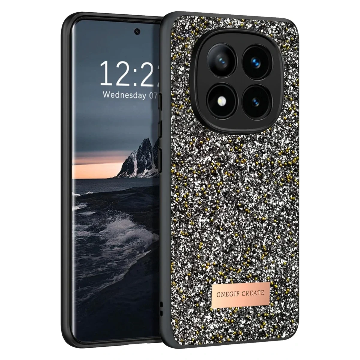 Onegif Xiaomi Redmi Note 14 Pro 4G Bright Simli Kapak - Gümüş