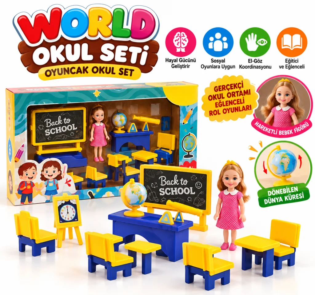 ENF-39186 World Okul Seti Oyuncak Okul Set