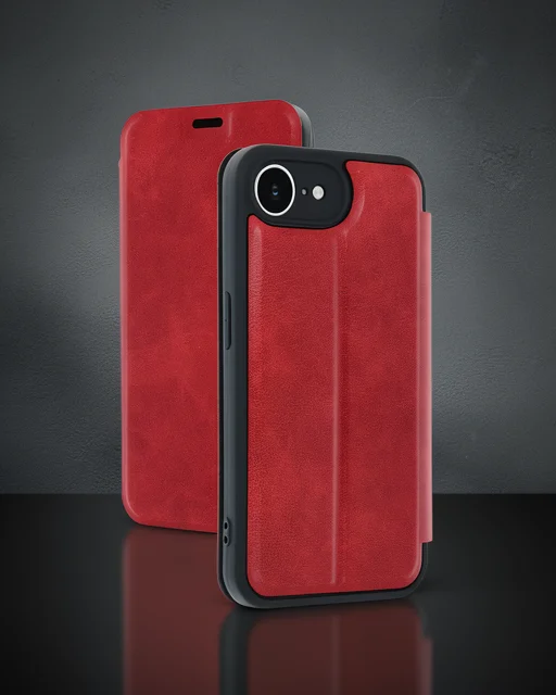 Apple İphone 16e Kılıf Flip Cover - Kırmızı