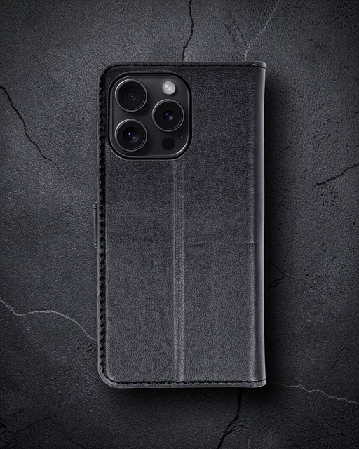 Apple İphone 15 Pro Max Kılıf Trend S Plus Kapaklı Kılıf - Siyah