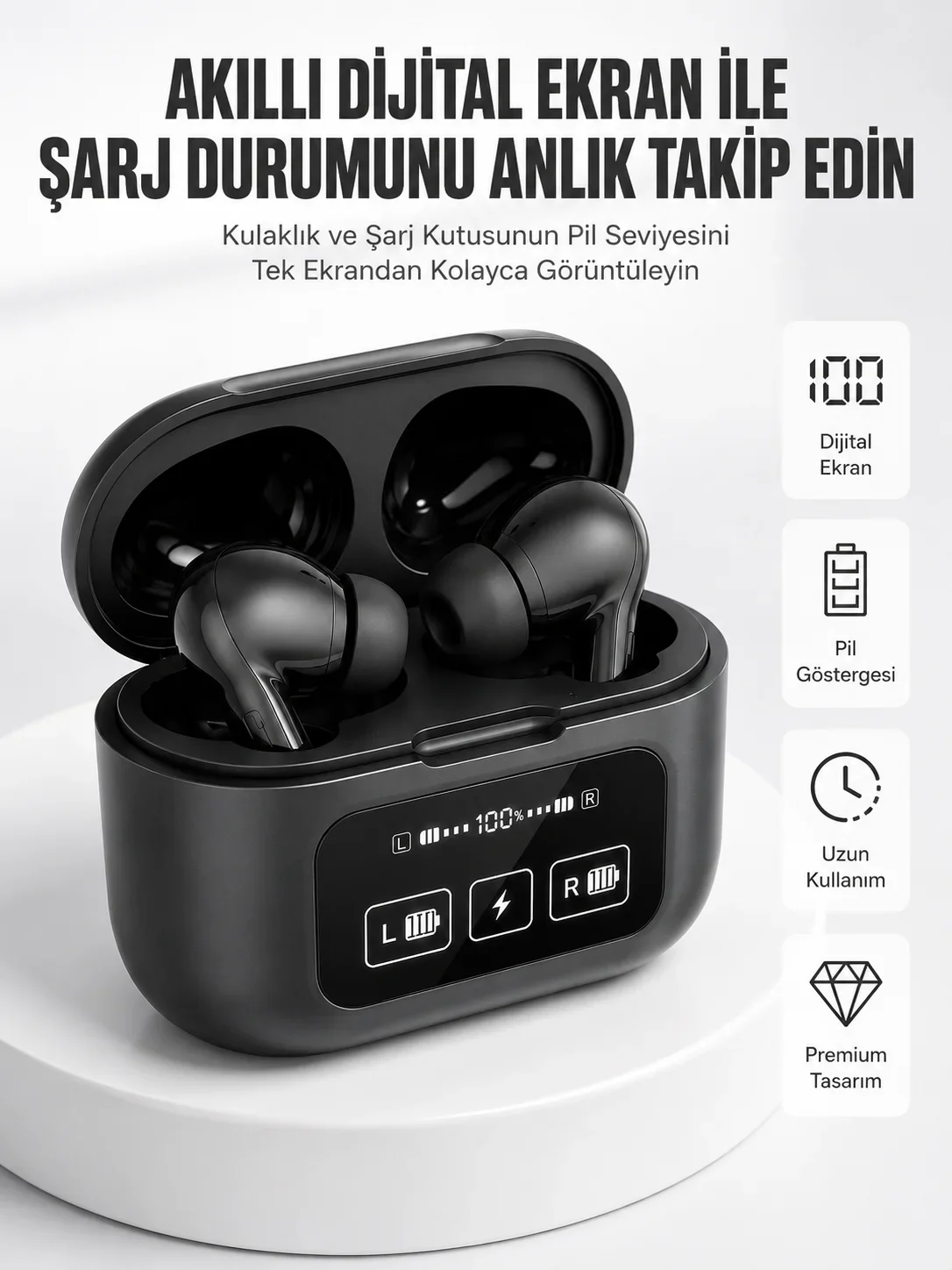 Kablosuz Bluetooth Kulaklık Pro Yeni Nesil Dokunmatik Kontrol