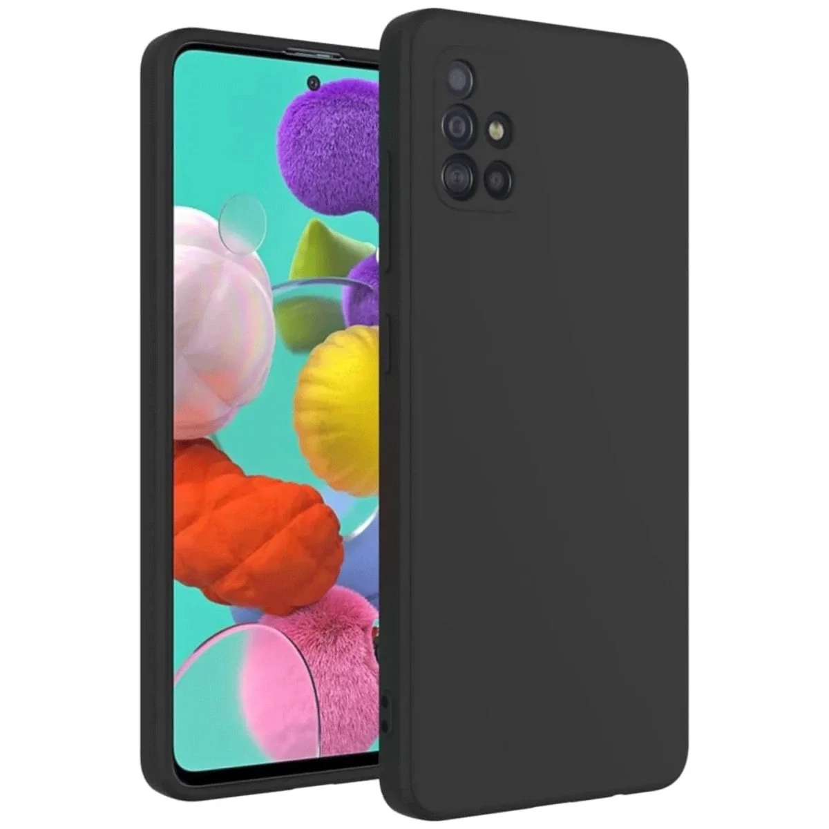 Samsung Galaxy A31 Kılıf Nano içi Kadife Silikon - Siyah görsel 3