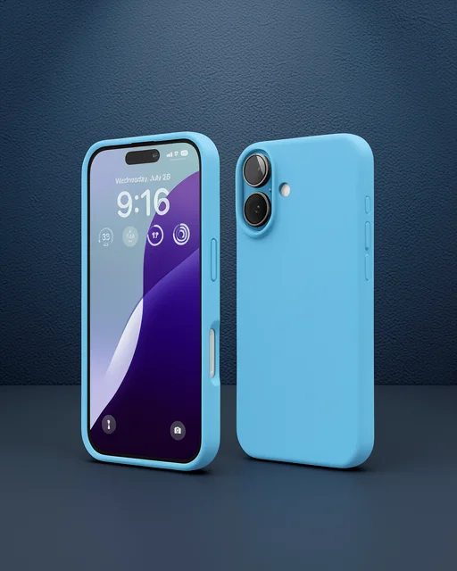 Apple İphone 16 Kılıf Nano İçi Kadife Silikon - Mavi