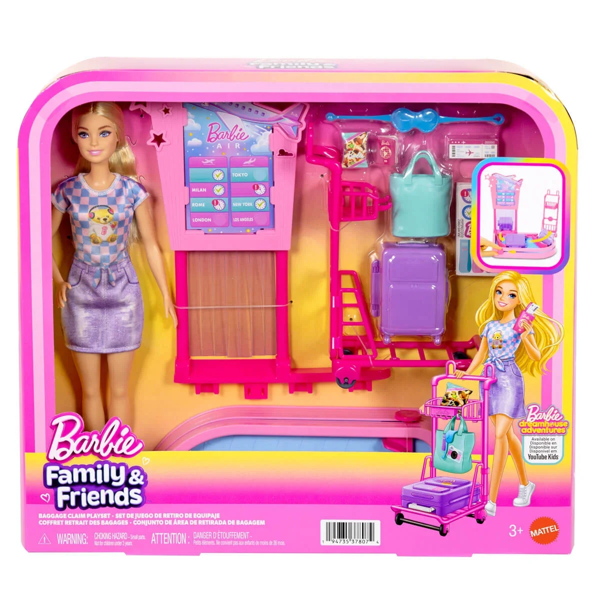 JMJ49 Barbie Malibu ve Bagaj Teslim Oyun Seti görsel 6