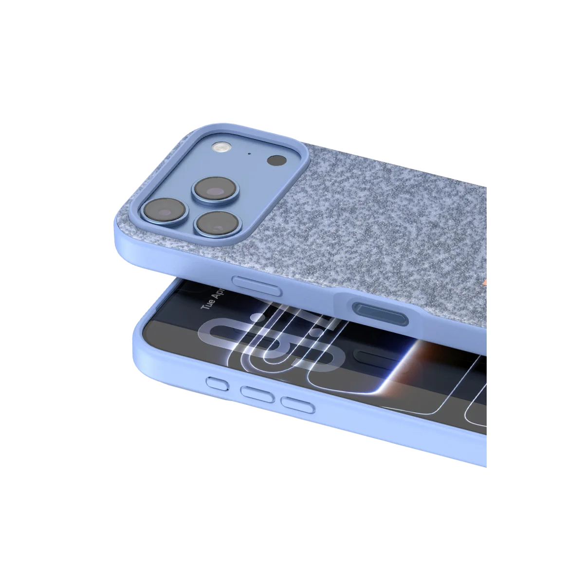 Onegif Apple iPhone 18 Pro Bright Simli Kapak - Mavi görsel 2