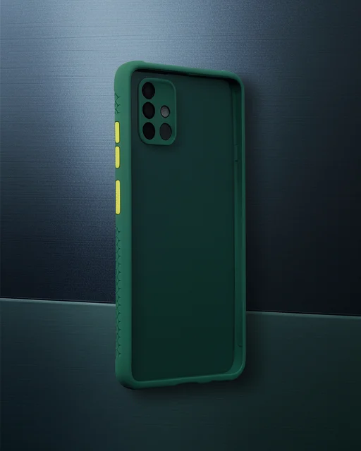 Samsung Galaxy A71 Kılıf Miami Şeffaf Silikon - Koyu Yeşil