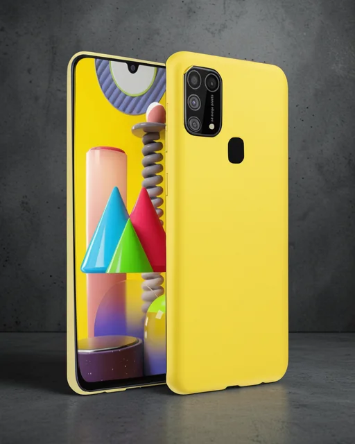 Samsung Galaxy M31 Kılıf Nano İçi Kadife Silikon - Sarı