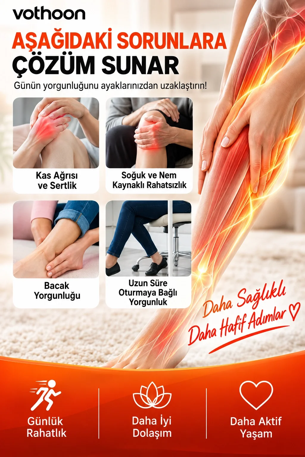 Akıllı Ayak ve Baldır Masaj Cihazı Isı Terapili Hava Basınçlı 3 Kademeli Masaj Şarjlı Bacak Masaj Aleti görsel 6