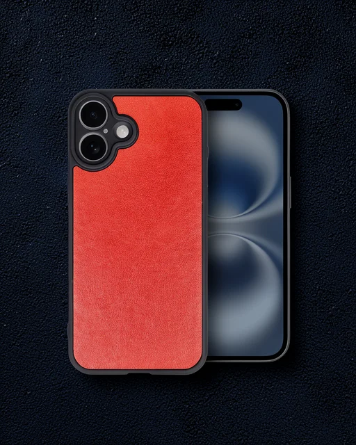 Apple İphone 16 Plus Kılıf Aras Deri Kapak - Kırmızı