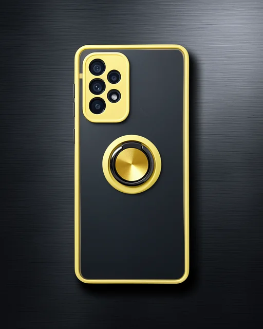 Samsung Galaxy A53 5g Kılıf Montreal Yüzüklü Silikon Kapak - Sarı