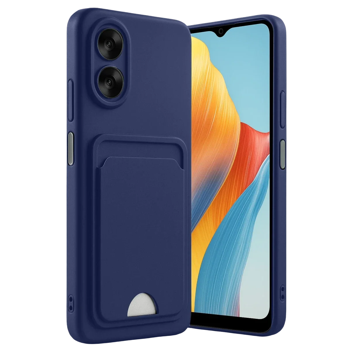 Oppo A38 Kılıf Kelvin Kartvizitli Silikon - Lacivert