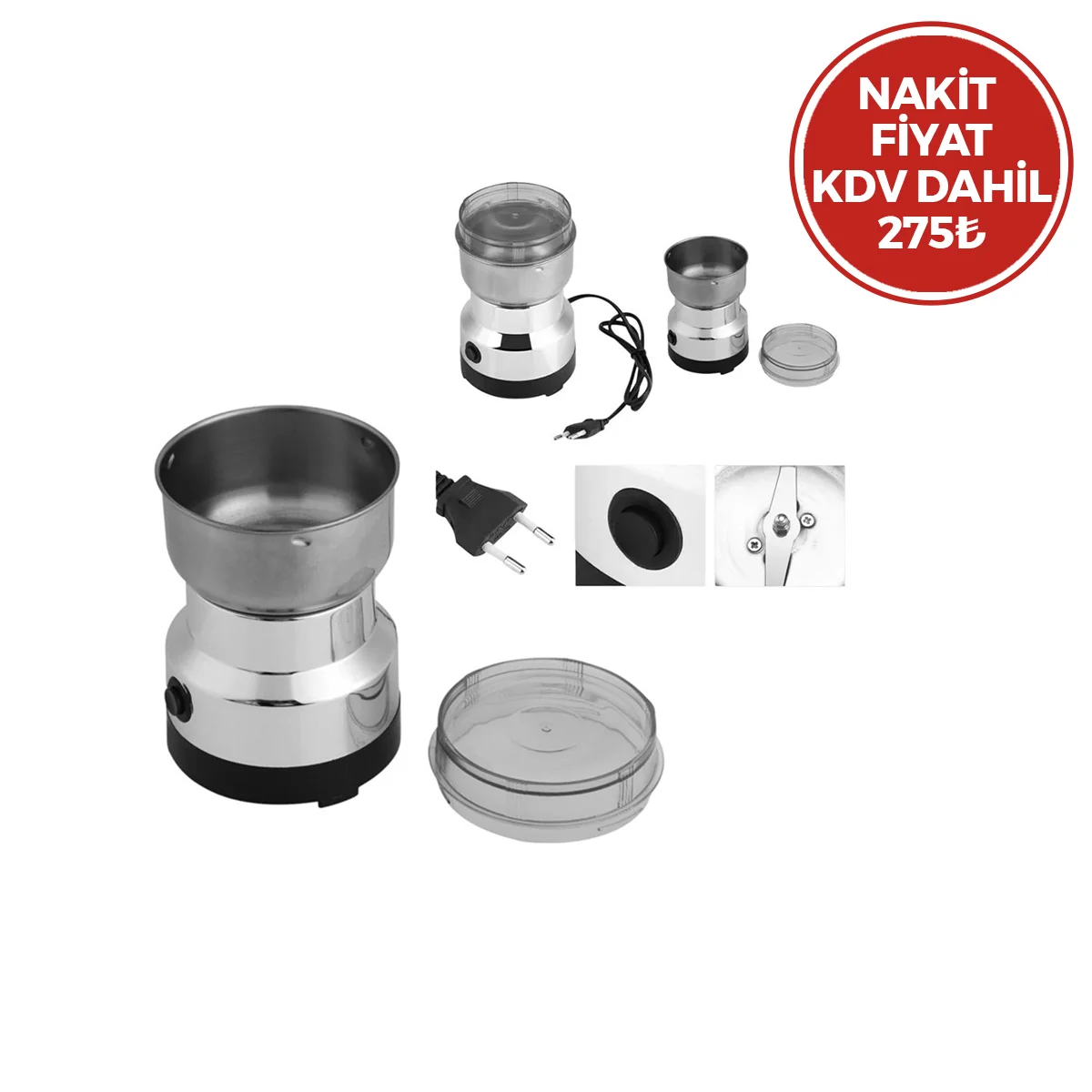 Elektrikli Çelik Öğütücü 200W 50g görsel 2