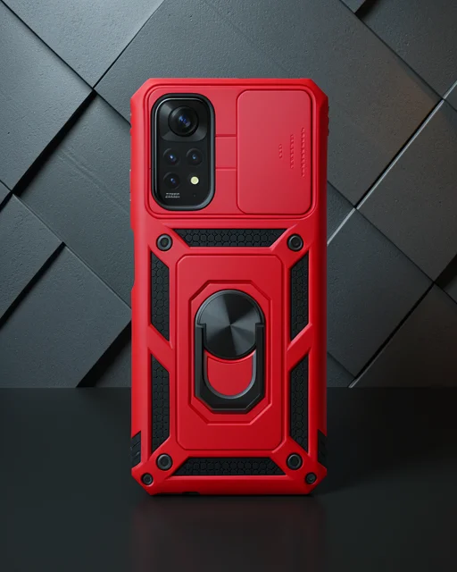 Xiaomi Redmi Note 11 Kılıf Pars Lens Yüzüklü Silikon - Yeşil
