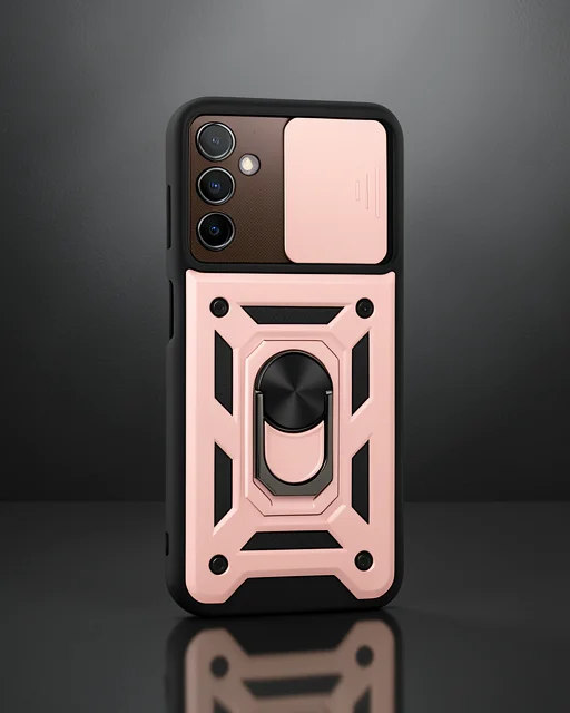 Samsung Galaxy A14 4g Kılıf Pars Lens Yüzüklü Silikon - Rose Gold