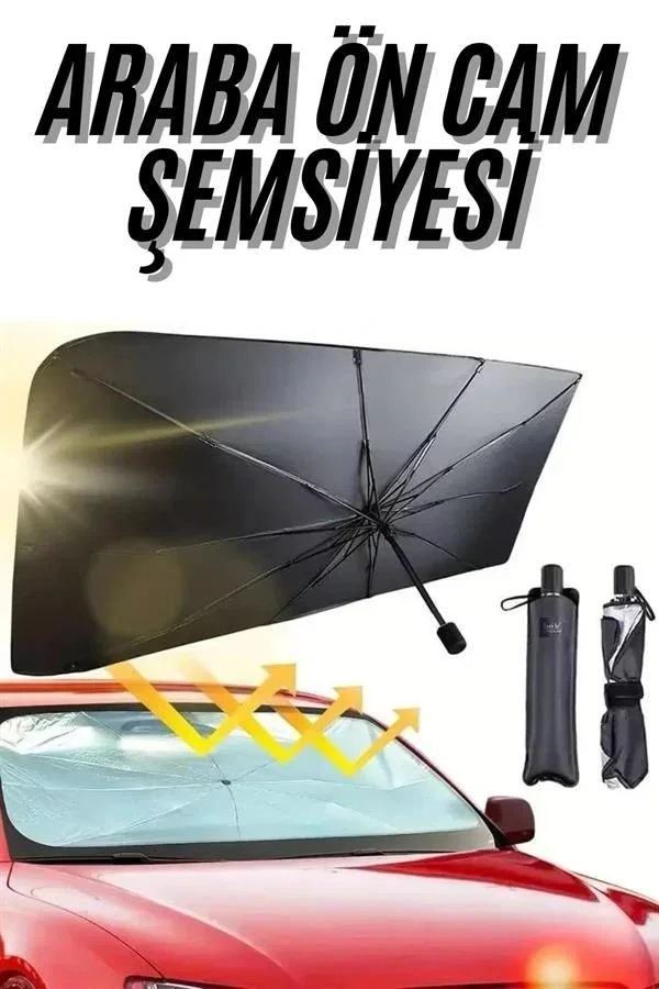 Ön Cam Güneşlik Şemsiye Tüm Araçlar İçin Araba Katlanabilir Güneşlik görsel 2