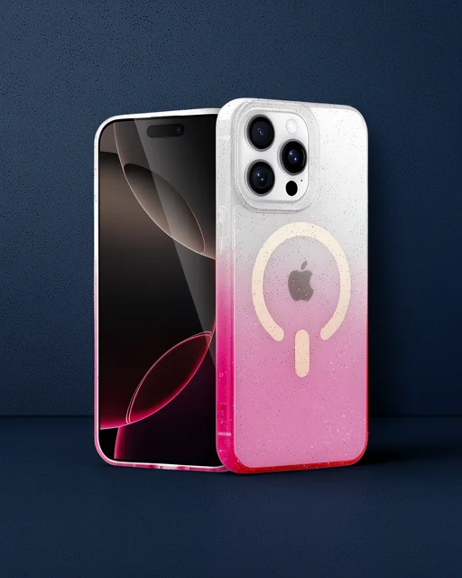 Apple İphone 14 Pro Pummel Shiny Magsafe Kapak - Pembe